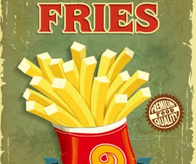 Retro vintage fast food poster design vector 01