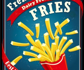 Retro vintage fast food poster design vector 02