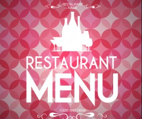 Round pattern background with restaurant menu vector 01