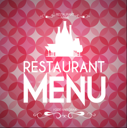 Round pattern background with restaurant menu vector 01