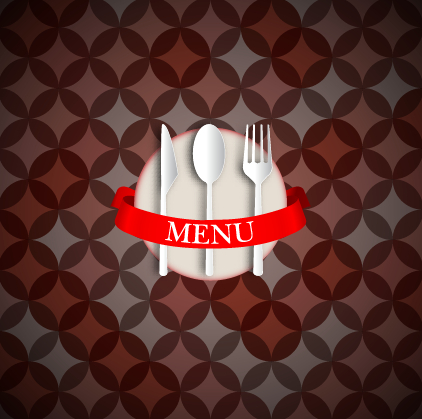 Round pattern background with restaurant menu vector 02