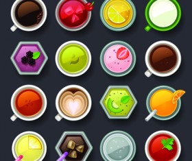 Set of best food icons vectors graphics 01