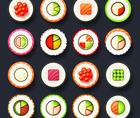 Set of best food icons vectors graphics 02