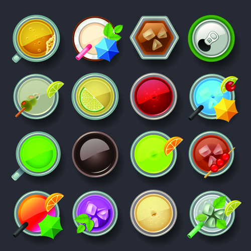 Set of best food icons vectors graphics 03