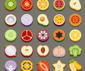 Set of best food icons vectors graphics 04