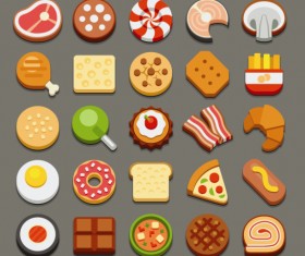 Set of best food icons vectors graphics 05