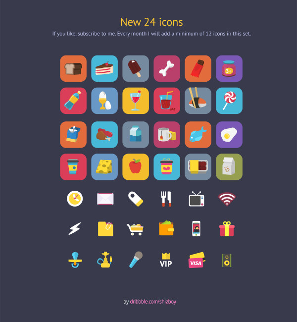 Set of food with life cute icons
