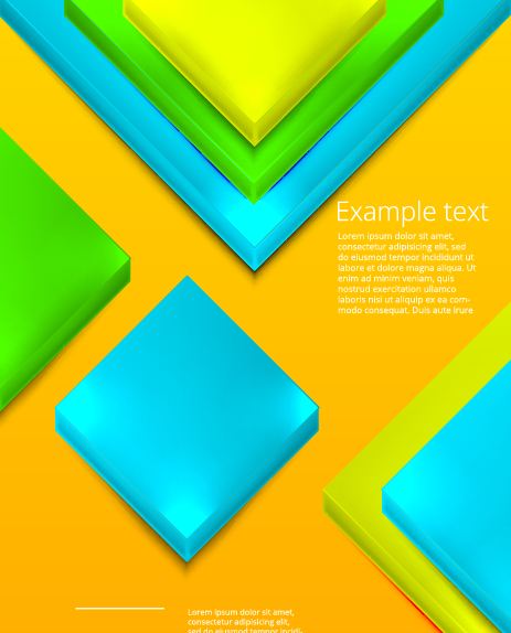 Shiny 3D geometry shapes background vector 01