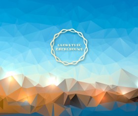 Shiny geometric shapes embossment background vector 01