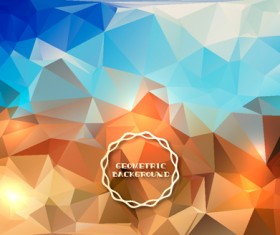 Shiny geometric shapes embossment background vector 02