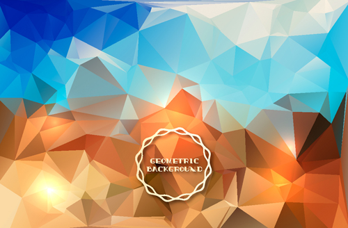 Shiny geometric shapes embossment background vector 02
