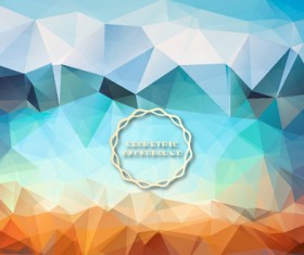Shiny geometric shapes embossment background vector 04