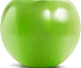 Shiny green apple vector material