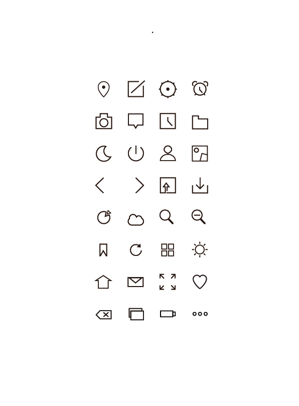 Simple cute outline web icons