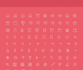Simple pink line icons