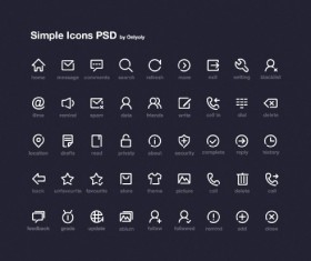 Simple system line icons