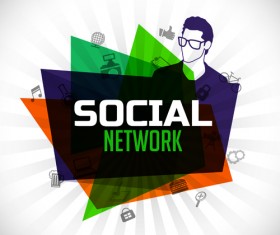 Social network and people idea business background 02