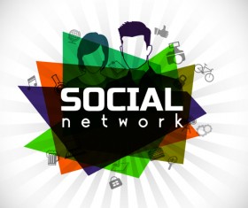 Social network and people idea business background 04