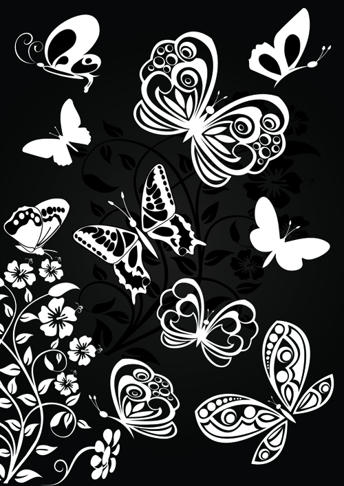 Sorts of butterflies clip art vector material 02