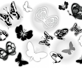 Sorts of butterflies clip art vector material 03