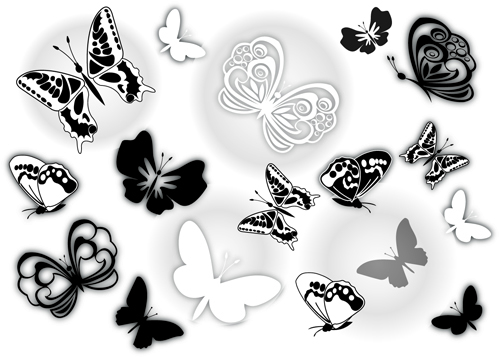 Sorts of butterflies clip art vector material 03