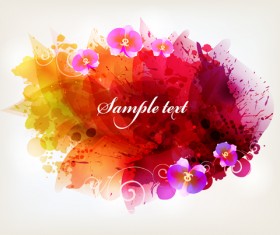 Splash watercolor with flower background vector