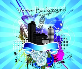 Stylish city party vector background 03