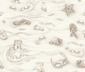 Summer beach vintage pattern seamless vector 01