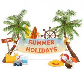 Summer holiday advertising banner vector
