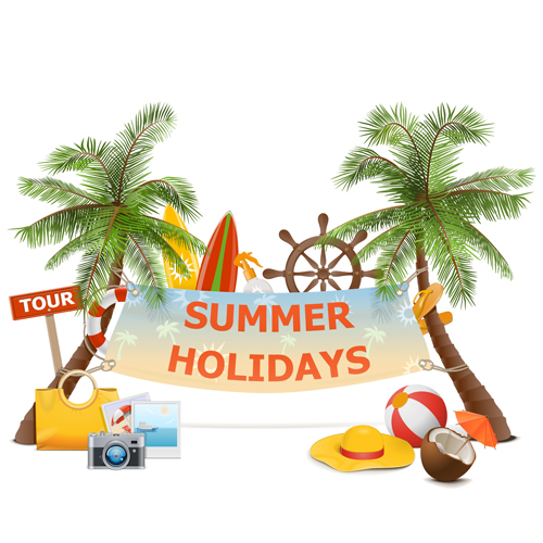 Summer holiday advertising banner vector