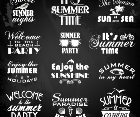Summer holiday logos with labels vector 03