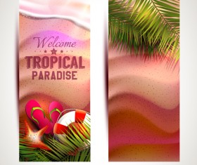 Summer holidays banner vector set 02