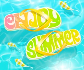 Summer sandals design vector background 01