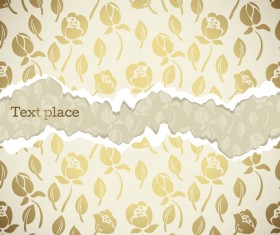 Torn paper with flower pattern background