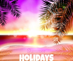 Tropical summer holidays vector background art 01