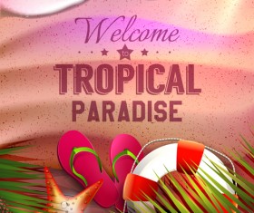 Tropical summer holidays vector background art 02