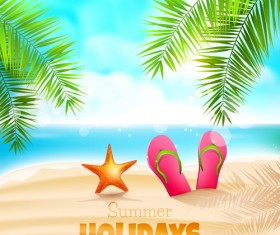 Tropical summer holidays vector background art 03