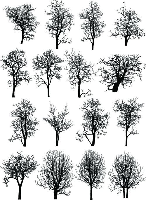 Various dead trees vector material set