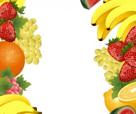 Various fruits frame vector material