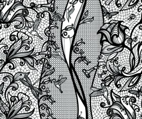 Vector black lace creative background graphics 05