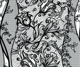 Vector black lace creative background graphics 06