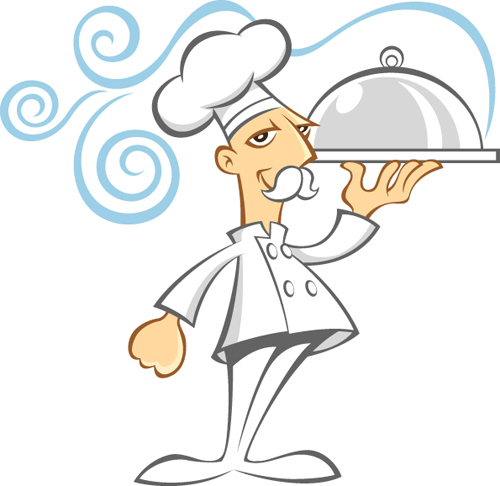 Vector funny chef design graphic set 02