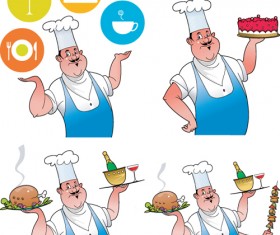 Vector funny chef design graphic set 06
