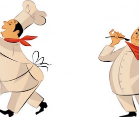 Vector funny chef design graphic set 09