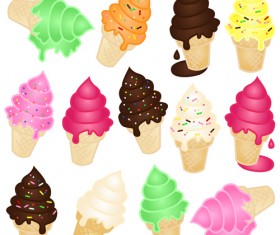 Vector set of ice cream creative design 04