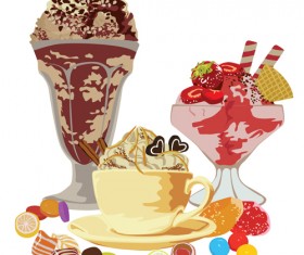 Vector set of ice cream creative design 05