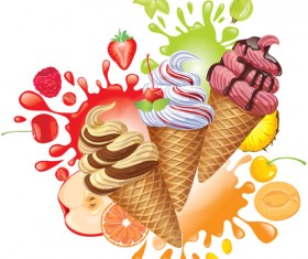 Vector set of ice cream creative design 07