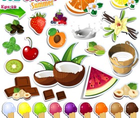 Vector set of ice cream creative design 08