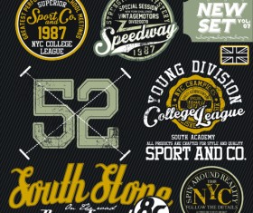 Vintage T-shirt labels creative vector material 02