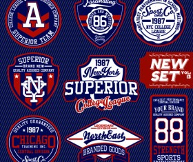 Vintage T-shirt labels creative vector material 03